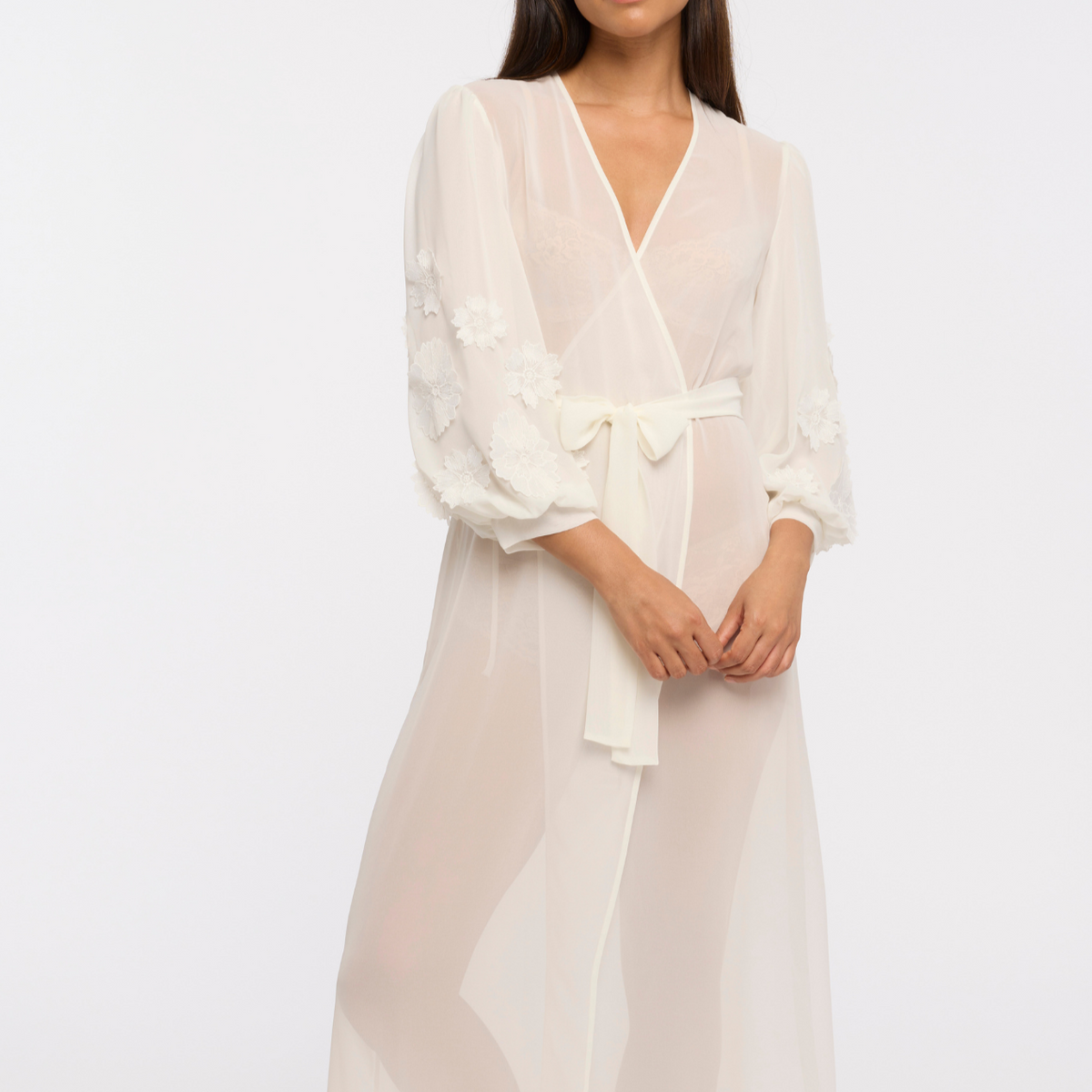 The Rya Collection Saint Tropez Robe in Ivory long robe