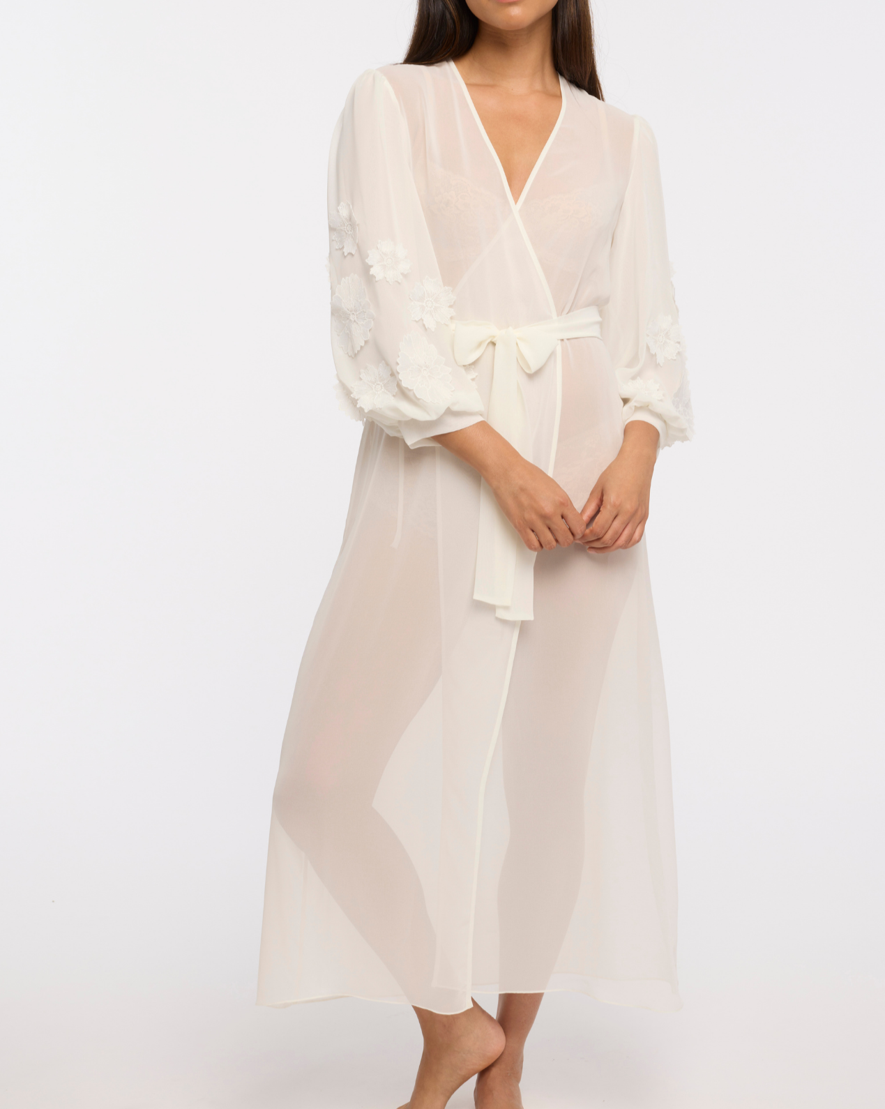 The Rya Collection Saint Tropez Robe in Ivory long robe