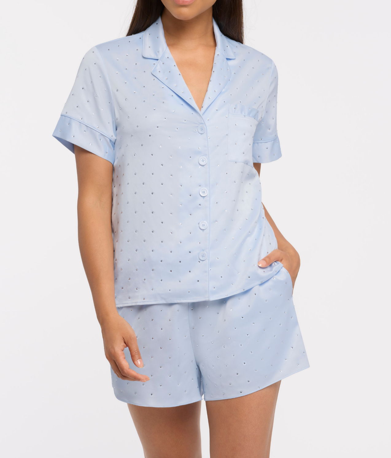 The Rya Collection Kauai Shortie PJ Set in marian-blue pajama set