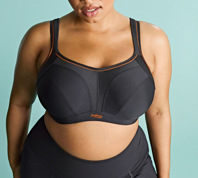 Sculptresse by Panache Activate Non-Padded Sports Bra in black underwire sports bra