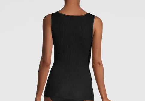 Wool and Silk Satin Edge V-Neck Tank Top