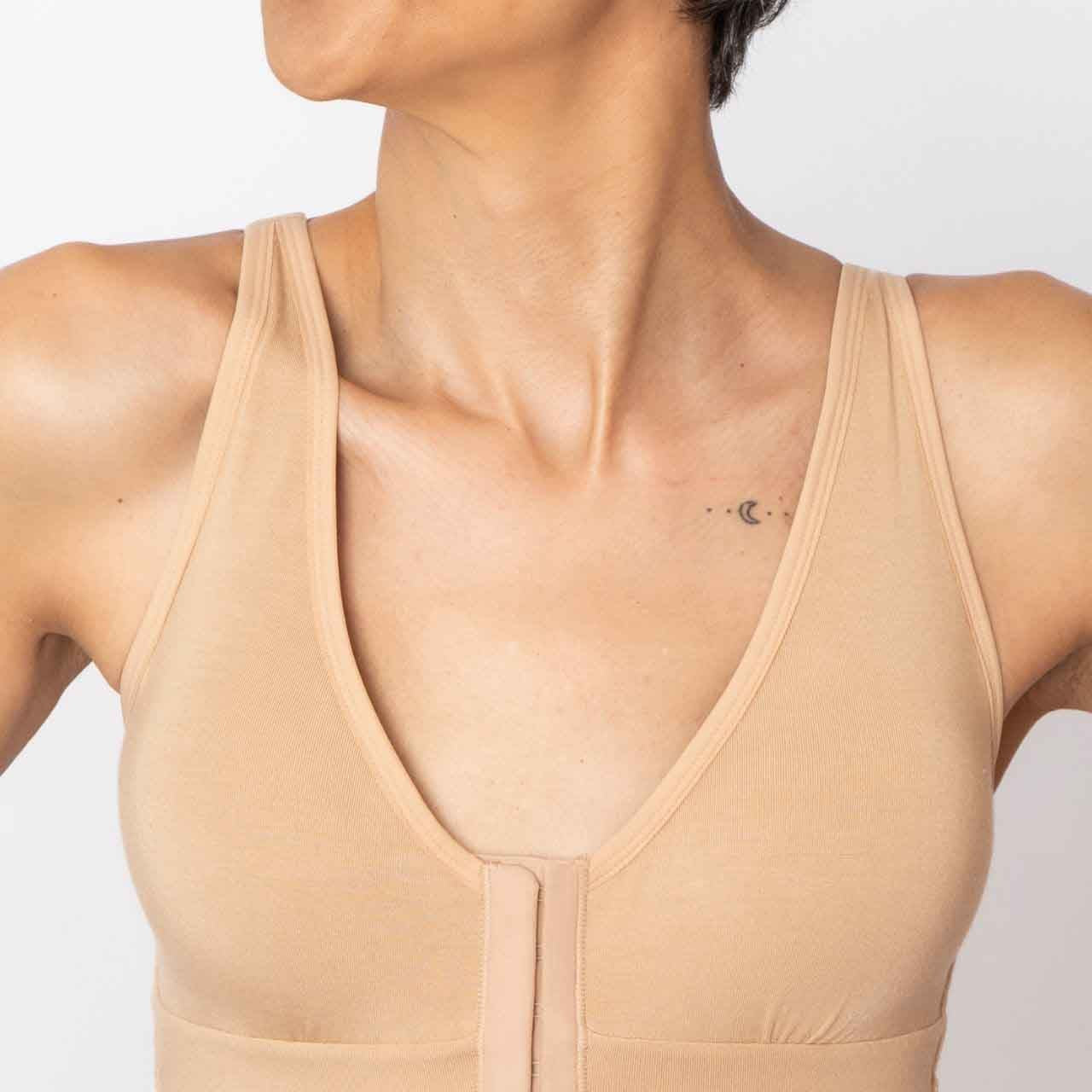 Anaono Rora Pocketed Front-Closure Bra in Sand