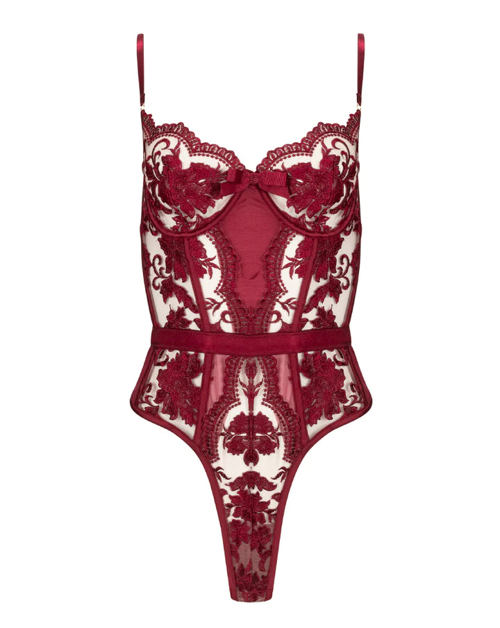 Kilo Brava Underwire Bodysuit in Ruby Wine