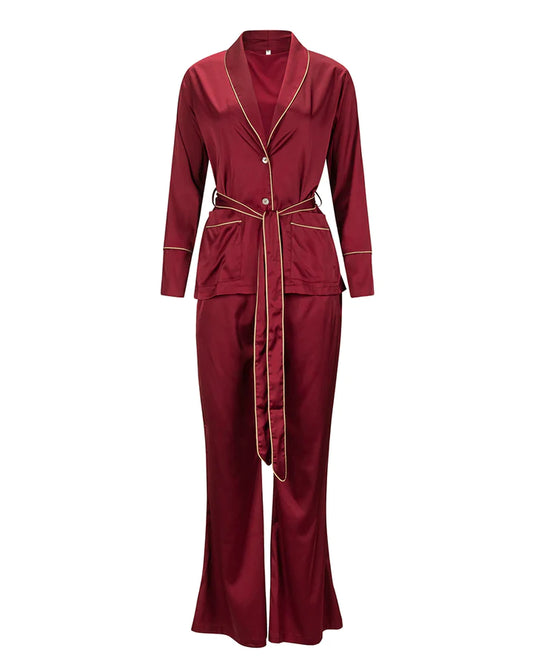 Wide Leg Wrap PJ Set