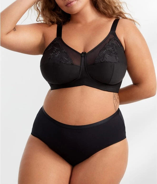 Back to Basics Embroidered Microfiber Softcup Bra