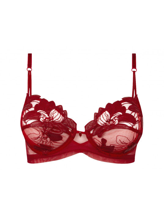 Lise Charmel Glamour Couture Demi Cup Bra in Rouge demi bra