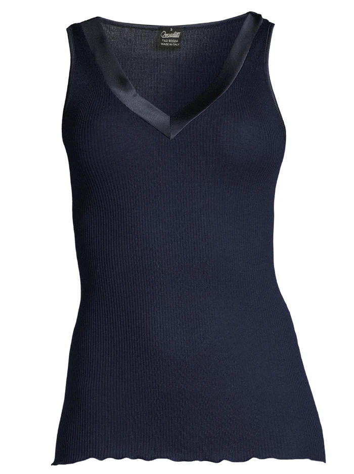 Filoscozia Tank Top with Satin Edging