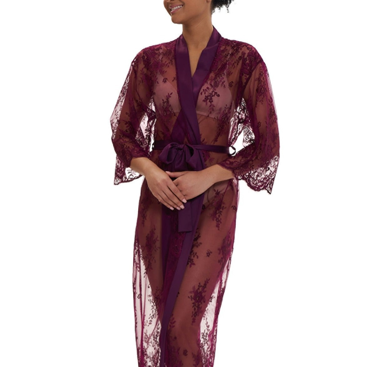 The Rya Collection Darling Robe in aubergine long robe