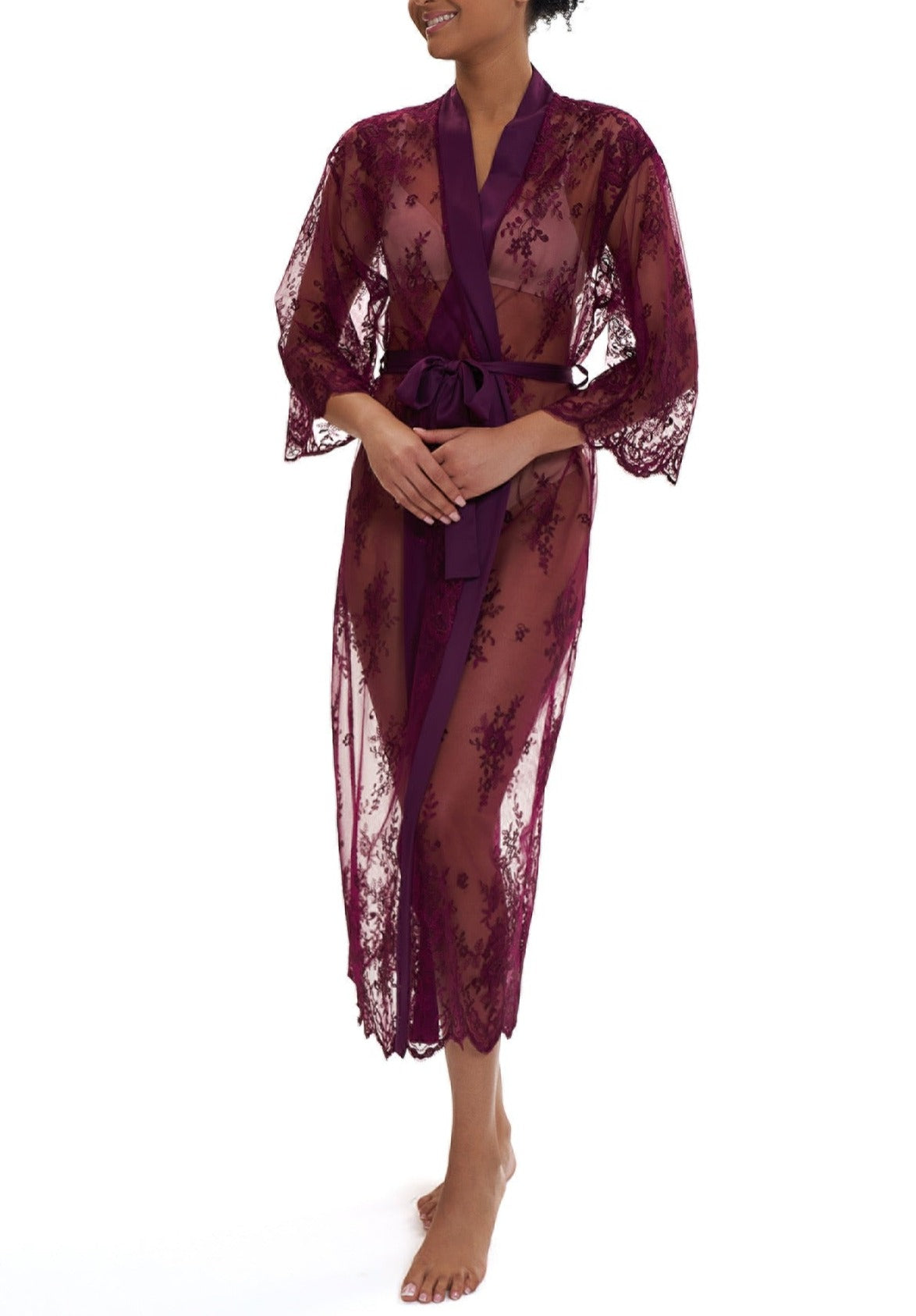 The Rya Collection Darling Robe in aubergine long robe