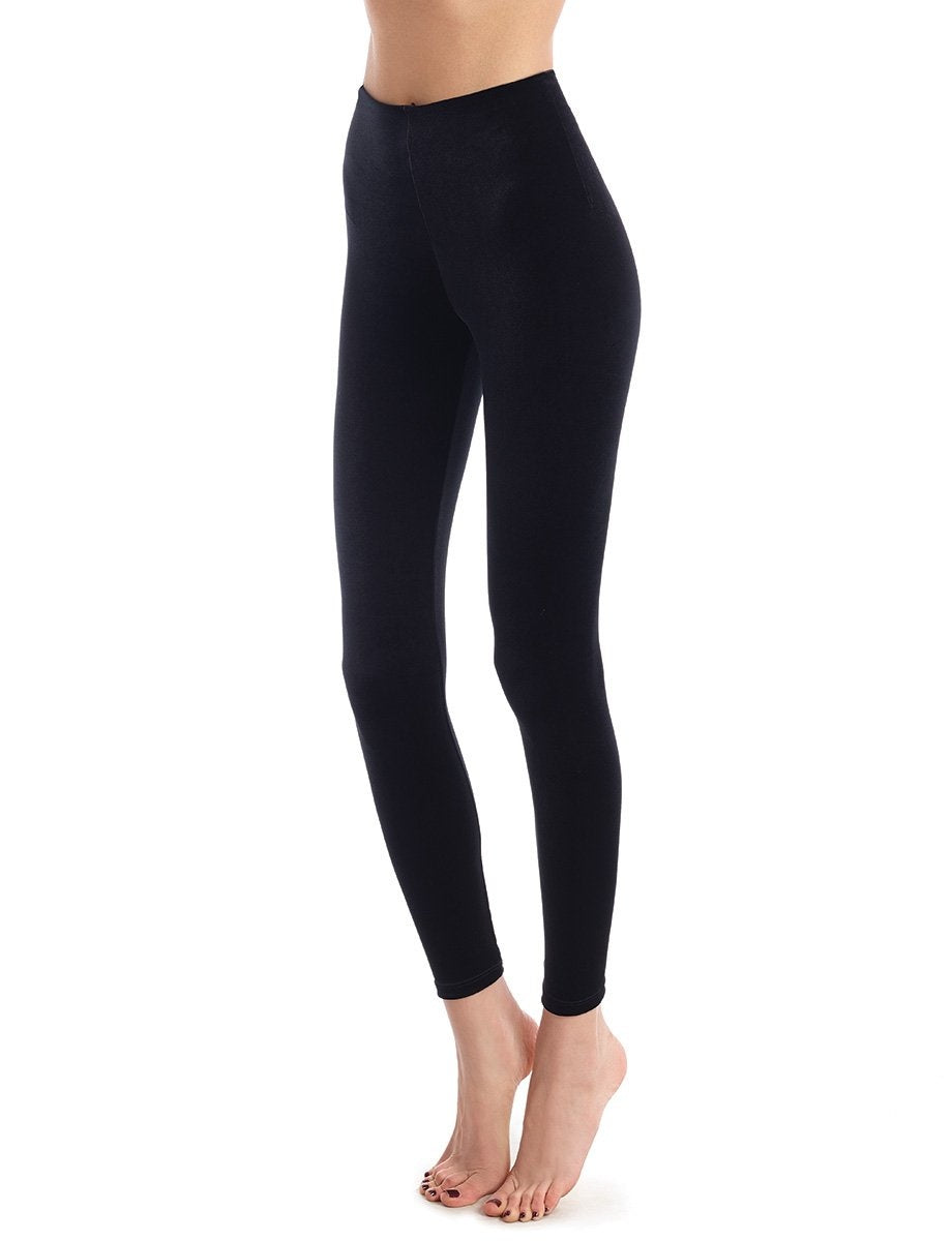 Perfect Control Velvet Leggings in Black