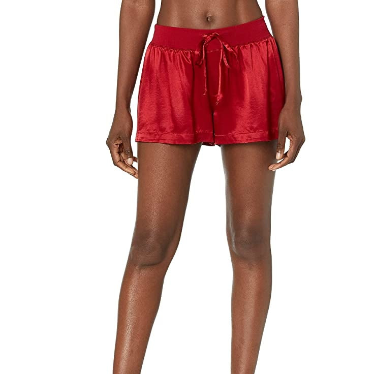 PJ Harlow Mikel Satin Lounge Short in red