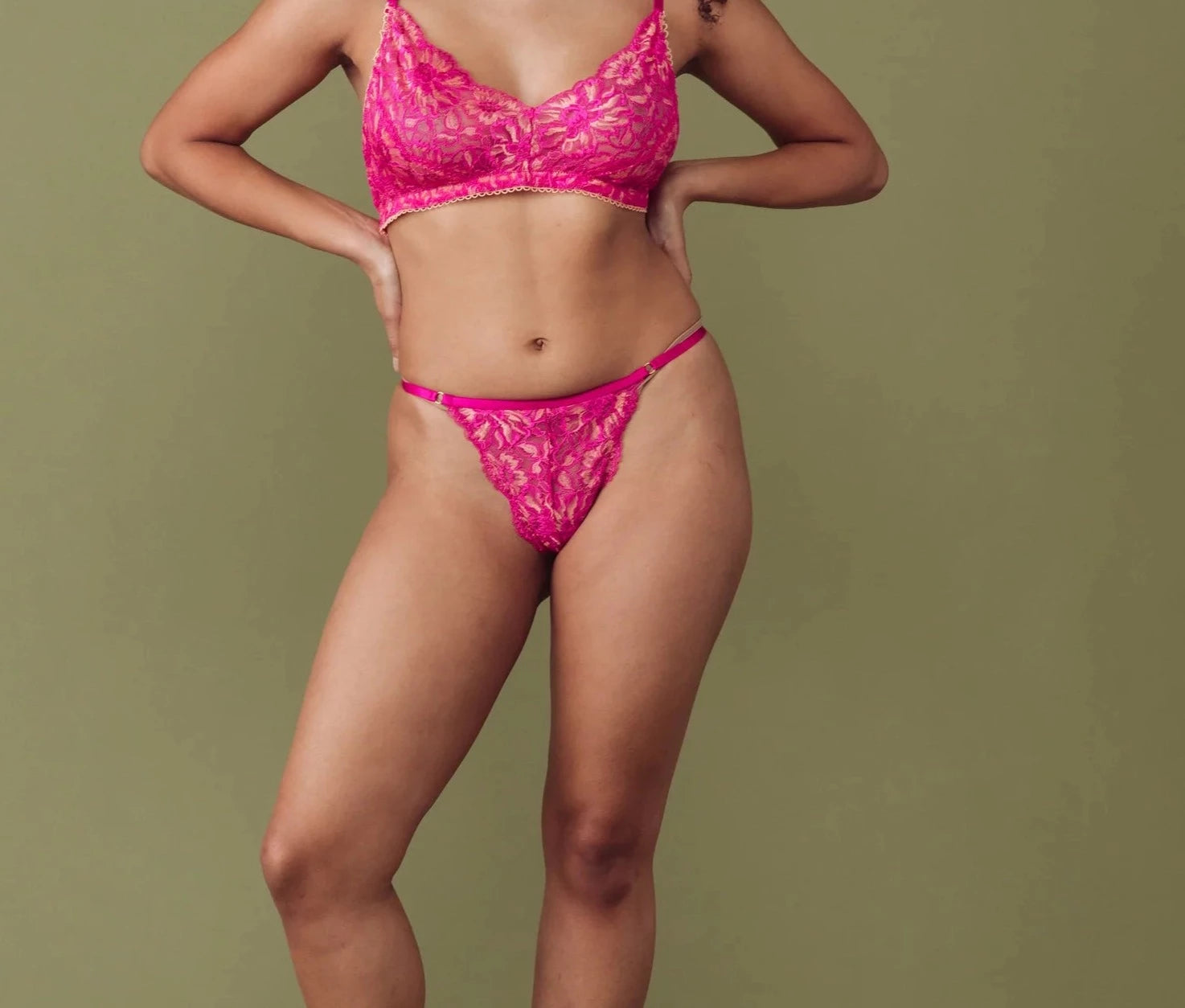 Kilo Brava Lace G-String in Hot Pink