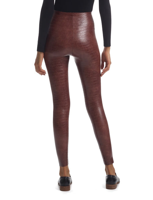 Faux Leather Animal Legging