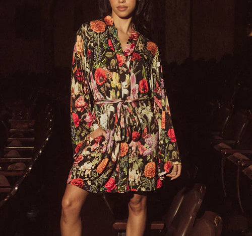 Modal Floral Short Robe