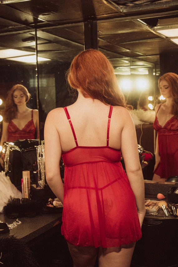 Floral Lace Babydoll and G-String Set