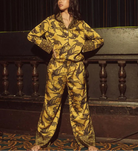 Kilo Brava Satin Long PJ Set in gold pajama set