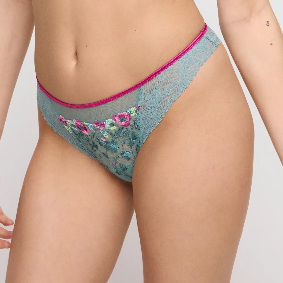 Underpinnings Lingerie Lizelot Thong in Bali Green