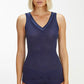 Wool and Silk Satin Edge V-Neck Tank Top