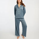 The Rya Collection Zinnia PJ Set in Chateau Blue pajama set