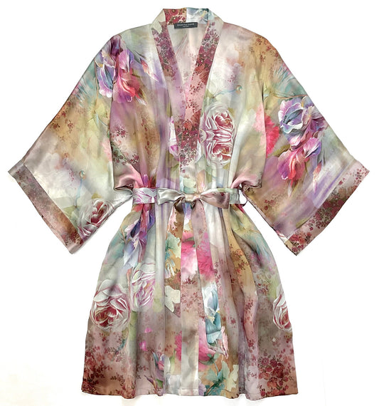Classic Silk Short Kimono in Celestial