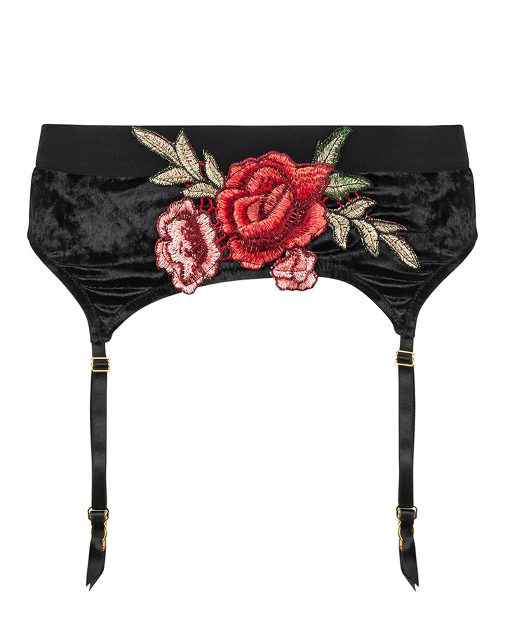 Kilo Brava Velvet Garter Belt | Underpinnings Lingerie Kilo Brava Velvet Garter Belt | Underpinnings Lingerie