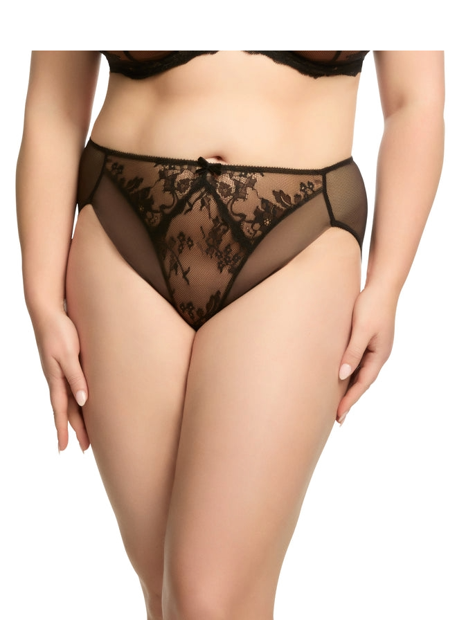 Dita Von Teese Yva Hi Cut Brief in Black