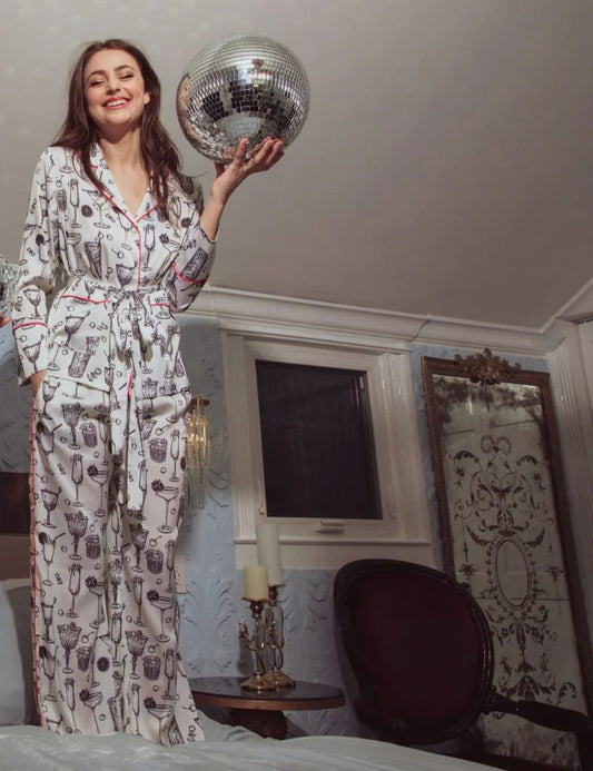 Wide Leg Wrap PJ Set