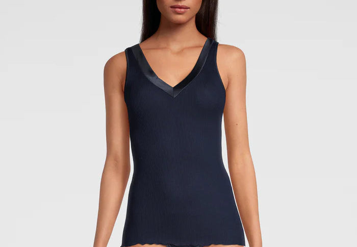 Filoscozia Tank Top with Satin Edging
