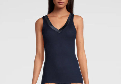 Filoscozia Tank Top with Satin Edging