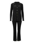Kilo Brava Plissé PJ Set in Black pajama set