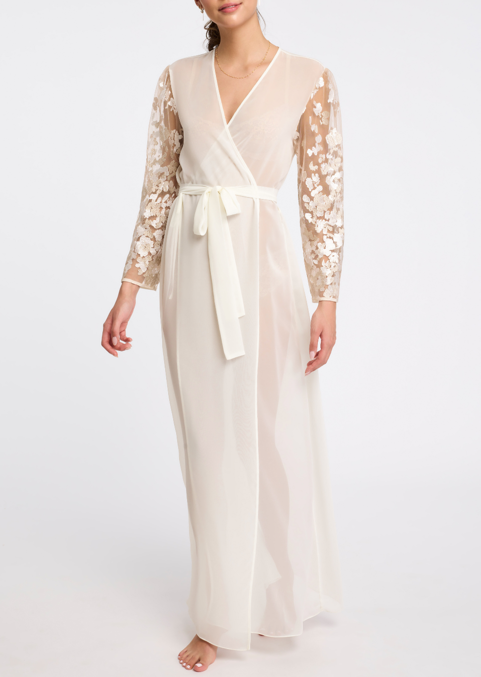 The Rya Collection Vija Robe in ivory long robe