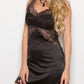 Lace Top Chemise in Mocha