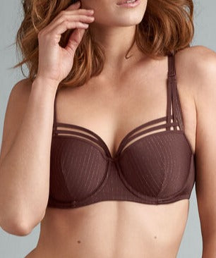 Dame de Paris Balcony Bra in Chestnut