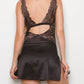 Lace Top Chemise in Mocha