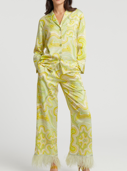 Swan PJ Set in Brigitte Print