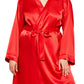Short Satin Robe in Red