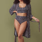 Modal Short Robe in Composition Print