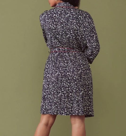 Modal Short Robe in Composition Print