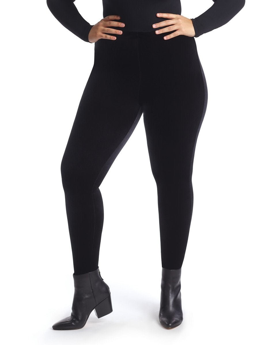 Perfect Control Velvet Leggings in Black