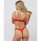 Lace High Leg Thong in Cherry Tomato