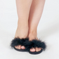 Feather Slippers Black