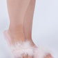 Feather Slippers Champagne