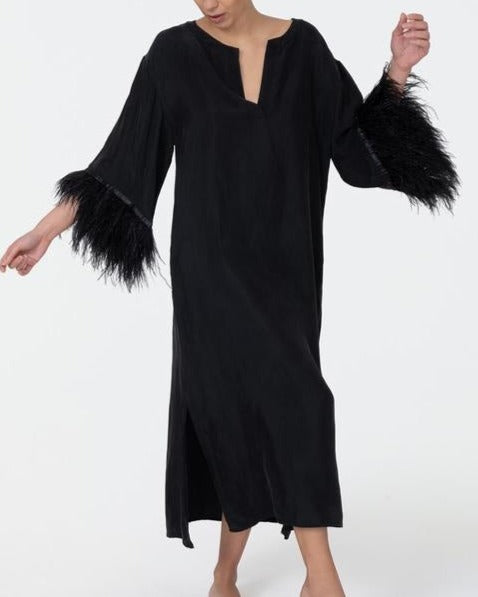 Swan Caftan Black